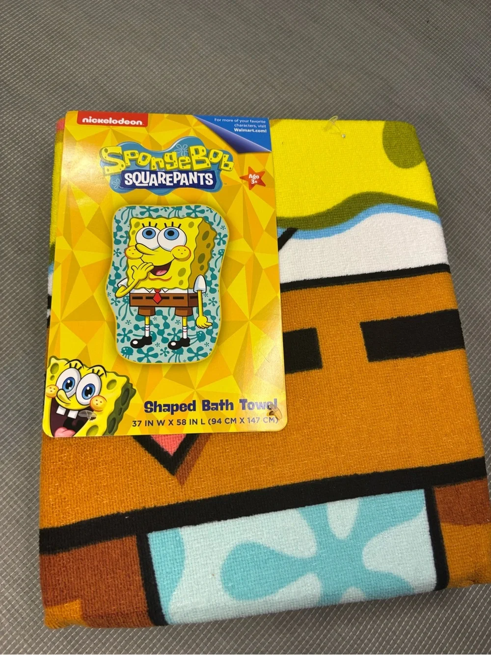 Nickelodeon SpongeBob beach towel kids unisex Yellow/Blue/Orange/Brown/Black New